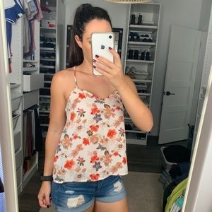 Floral Hollister Cross Back Blouse XS